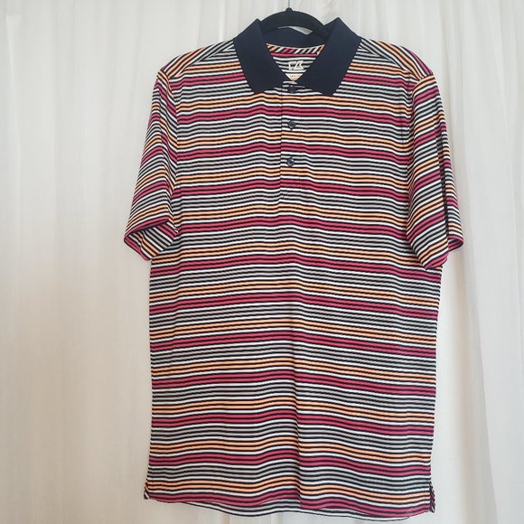 Cutter & Buck Dry Tec Stripe Polo Shirt Medium